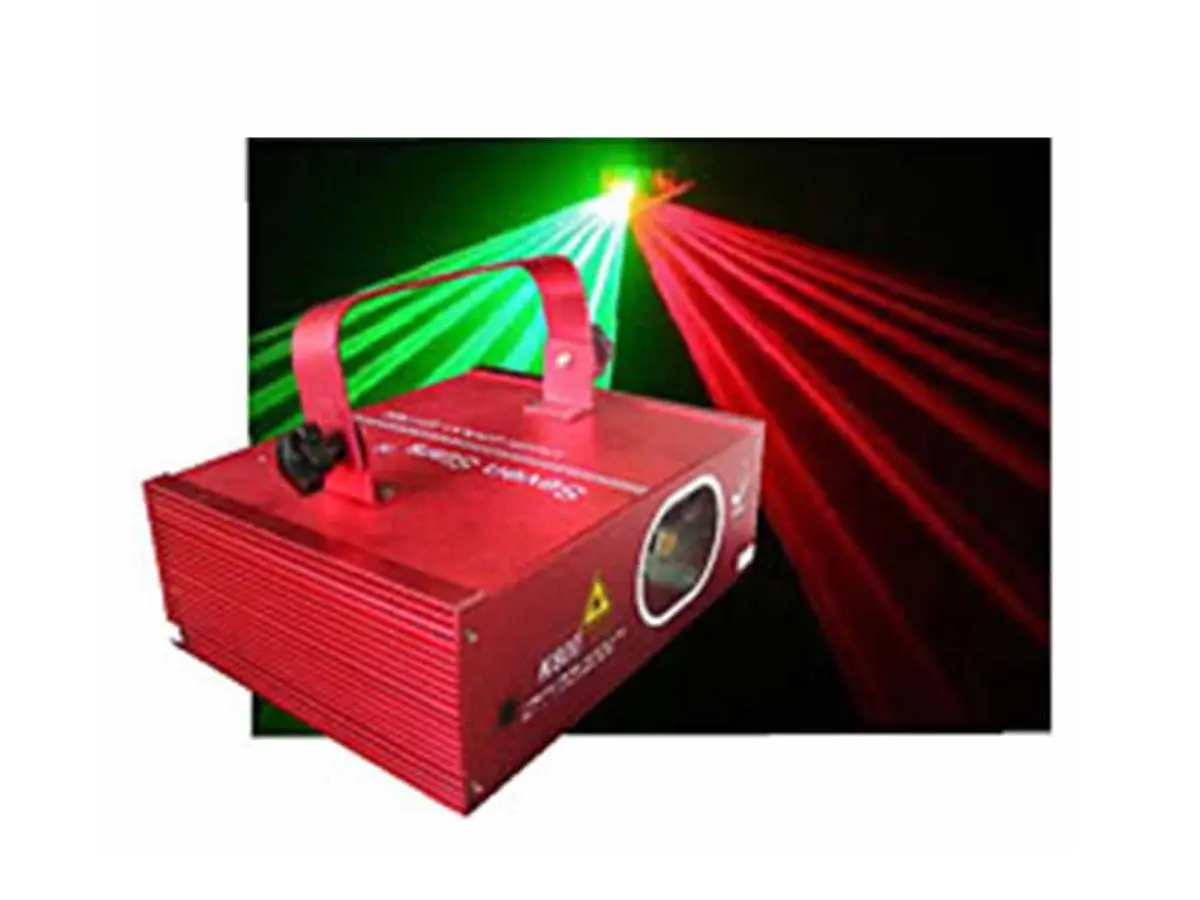 Laser verde e vermelho