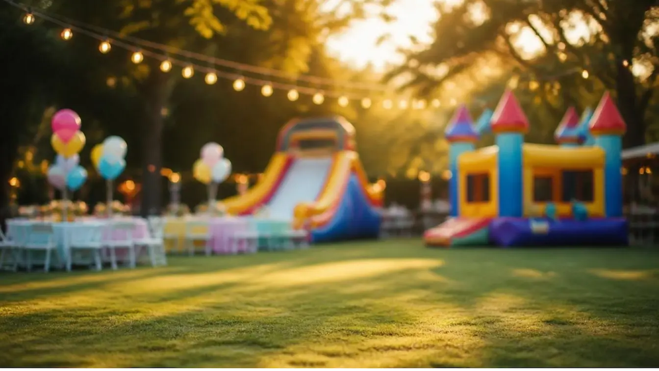 Brinquedos montados em evento